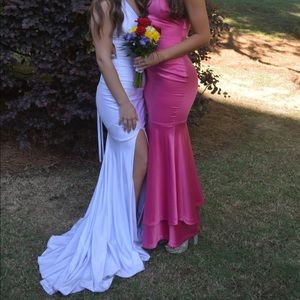 Stunning white La Femme Prom Dress worn once!